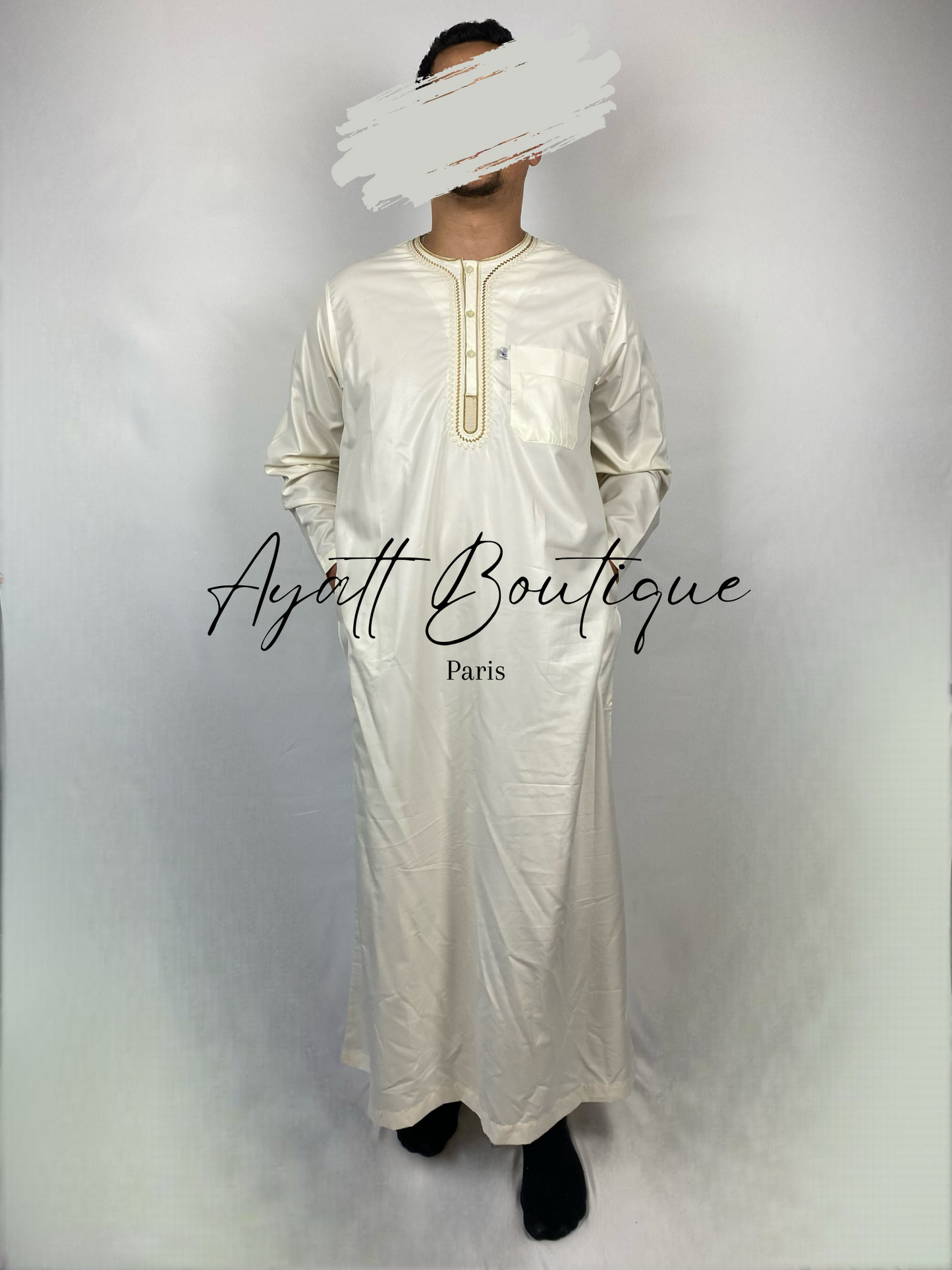 QAMIS JAMIL BLANC CASSÉ