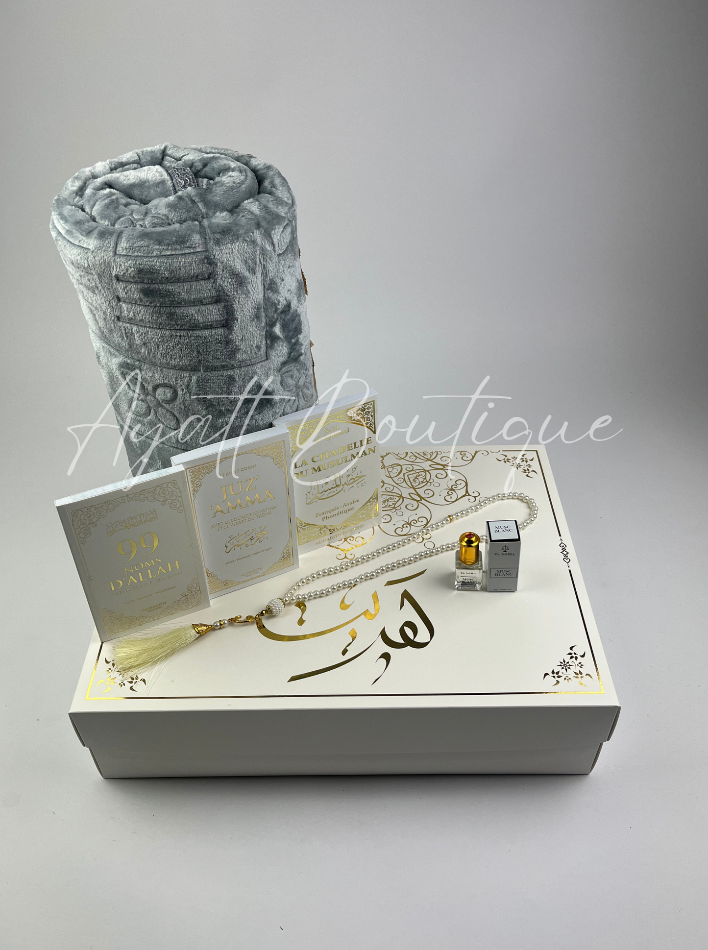 COFFRET KHADIJA GRIS-BLANC