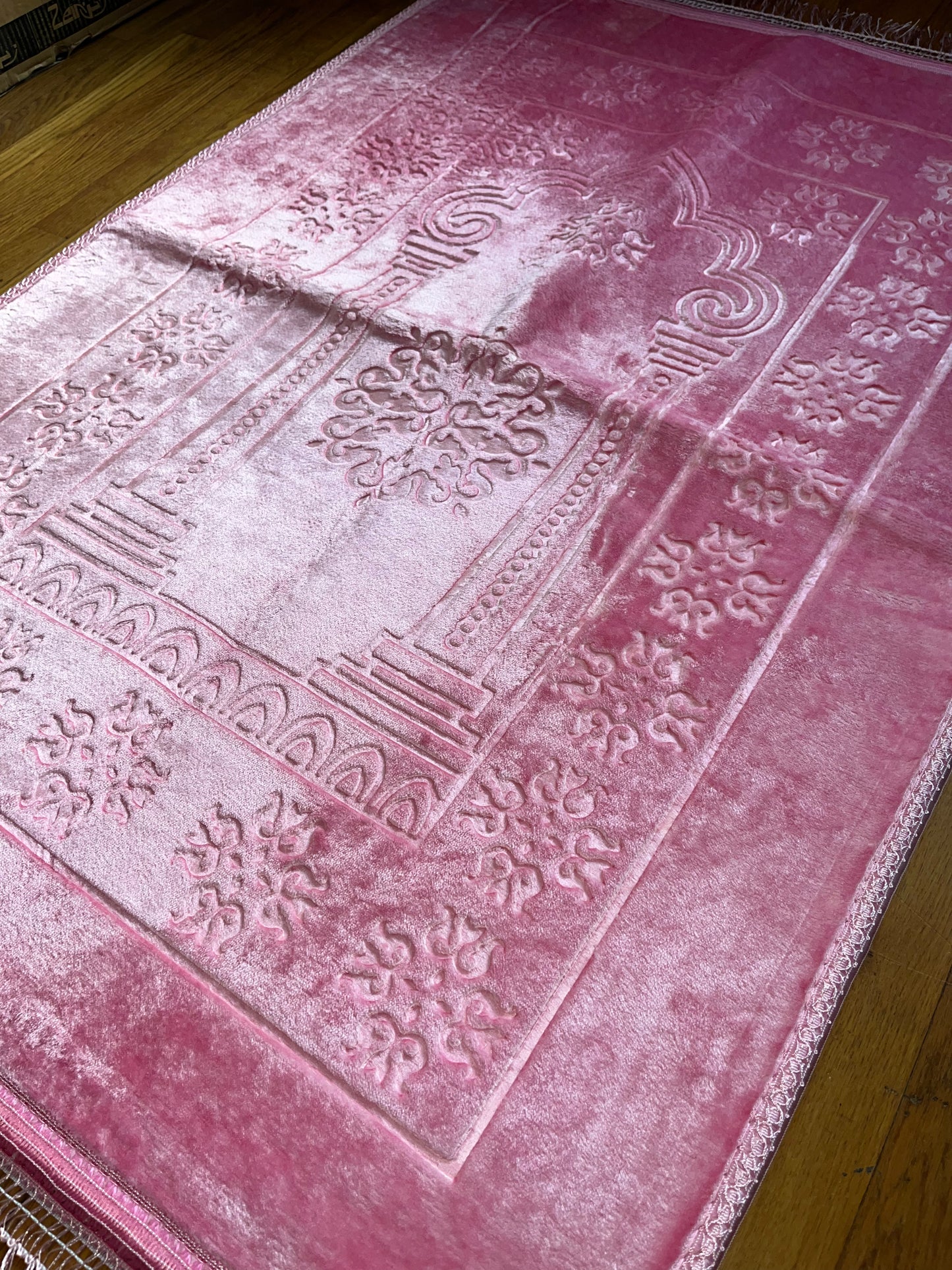 Tapis de prière rose