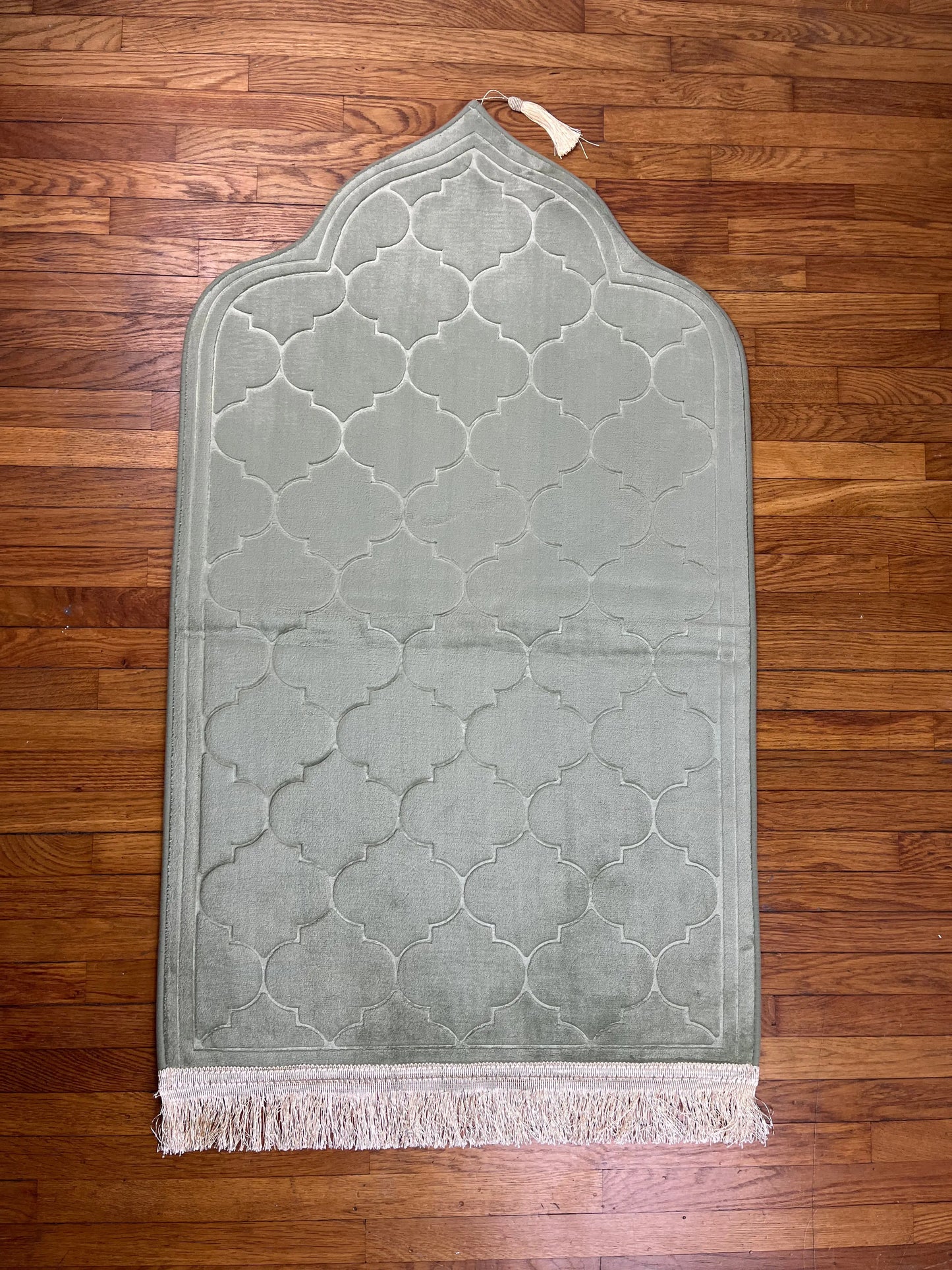 Tapis de prière épais en flanelle molletonné vert Ayattboutique