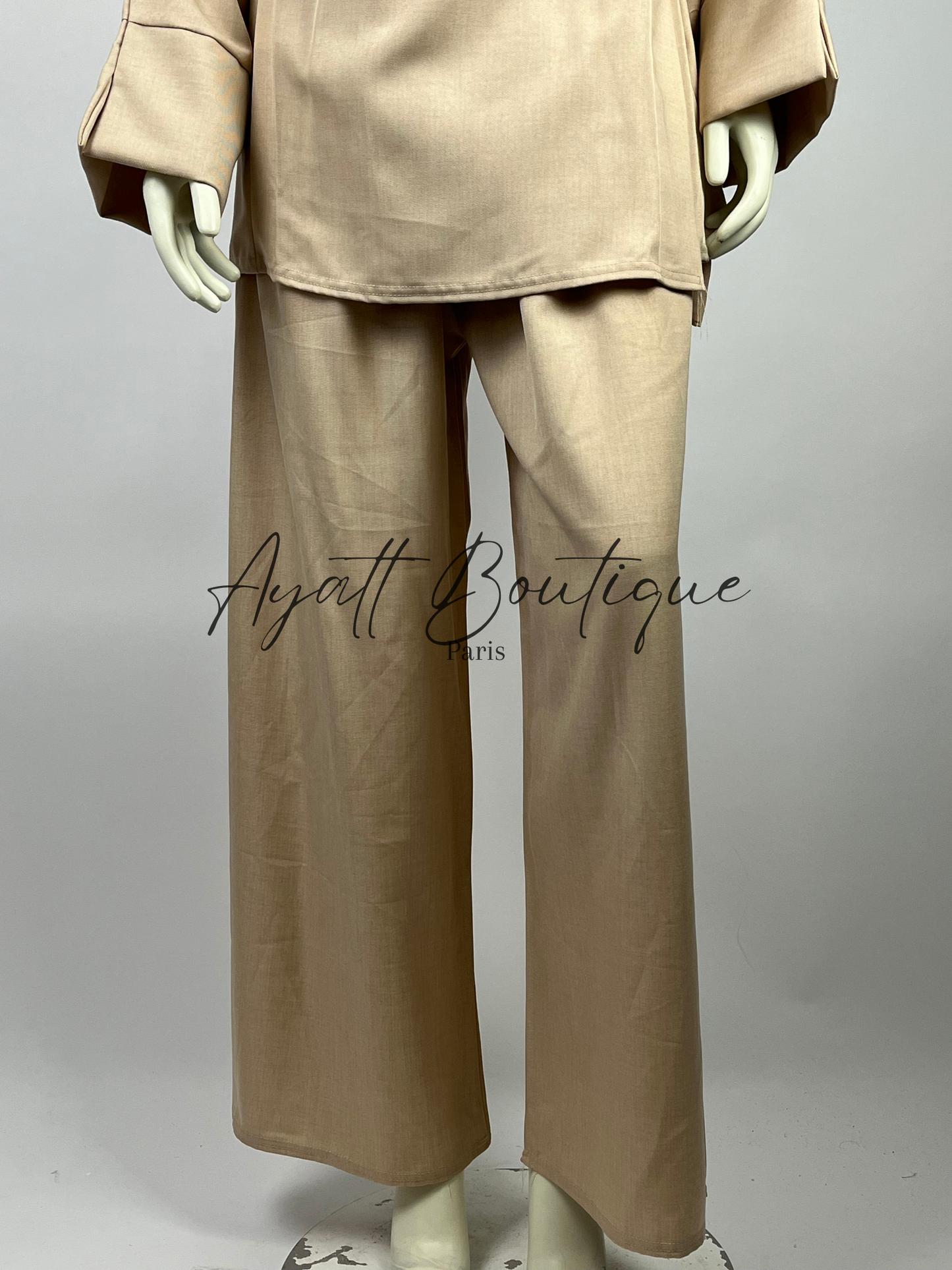 ABAYA 2 PIECES NAWEL CREME (PANTALON)