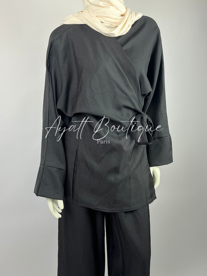 ABAYA 2 PIECES NAWEL NOIR (PANTALON)