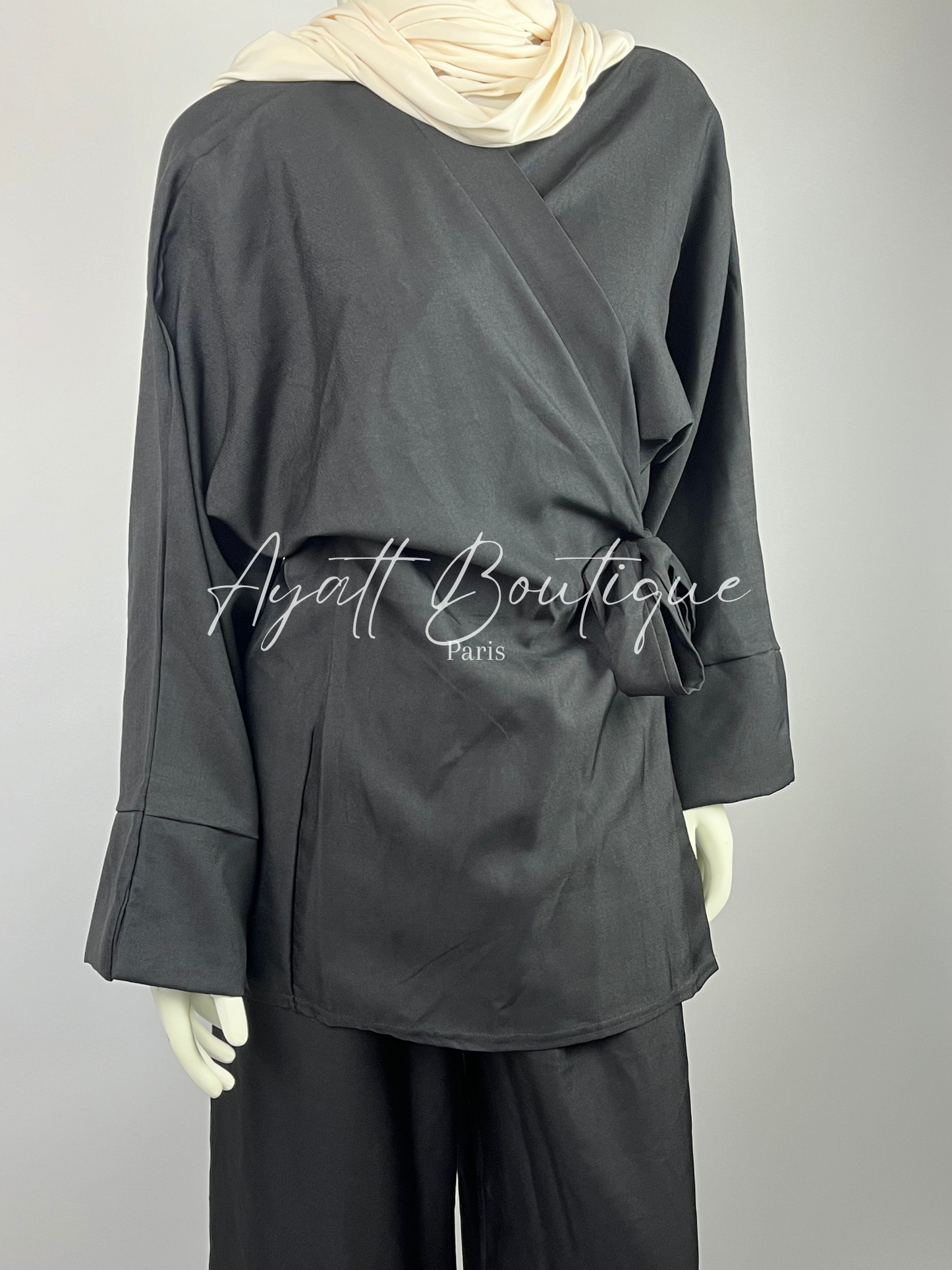 ABAYA 2 PIECES NAWEL NOIR (PANTALON)