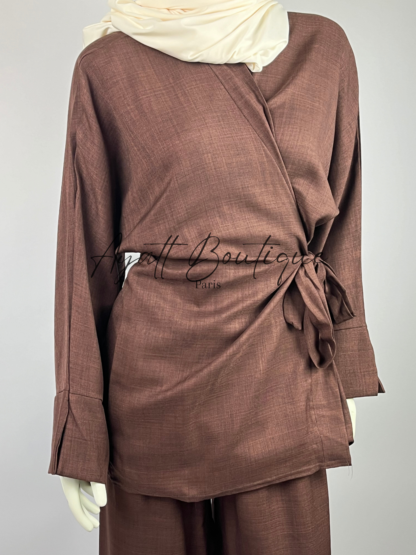 Abaya Marron Élégante - Élégante Et Moderne - Ayattboutique