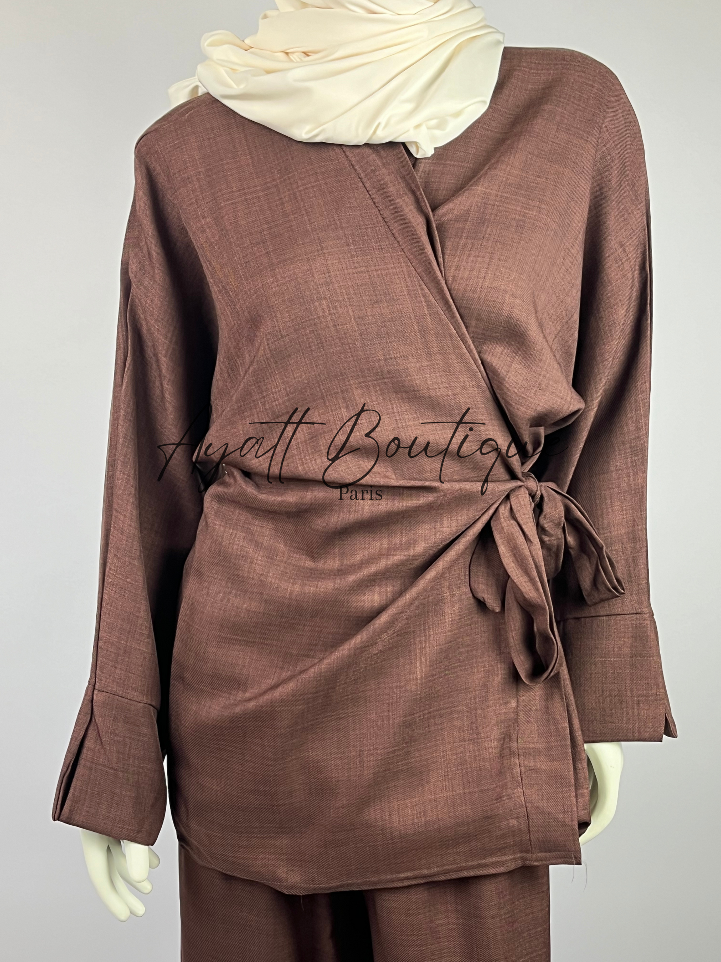 Abaya Marron Élégante - Élégante Et Moderne - Ayattboutique