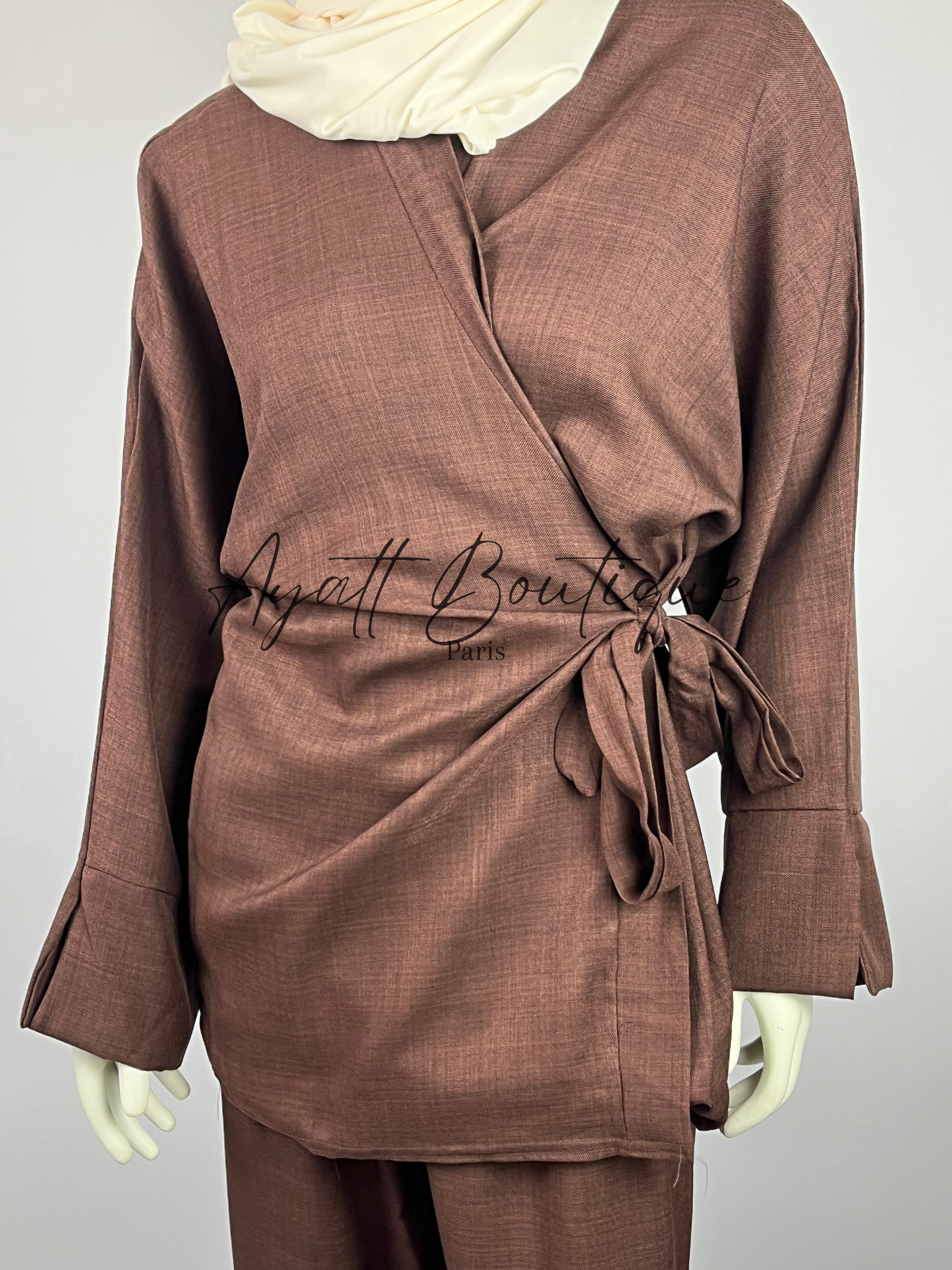 Abaya Marron Élégante - Élégante Et Moderne - Ayattboutique