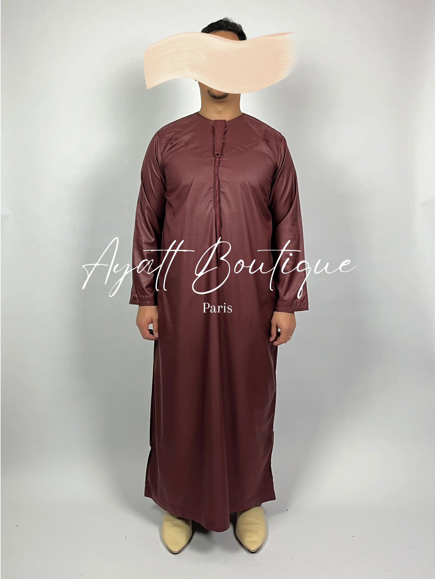 QAMIS KARIM BORDEAUX (AVEC PANTALON) Ayattboutique