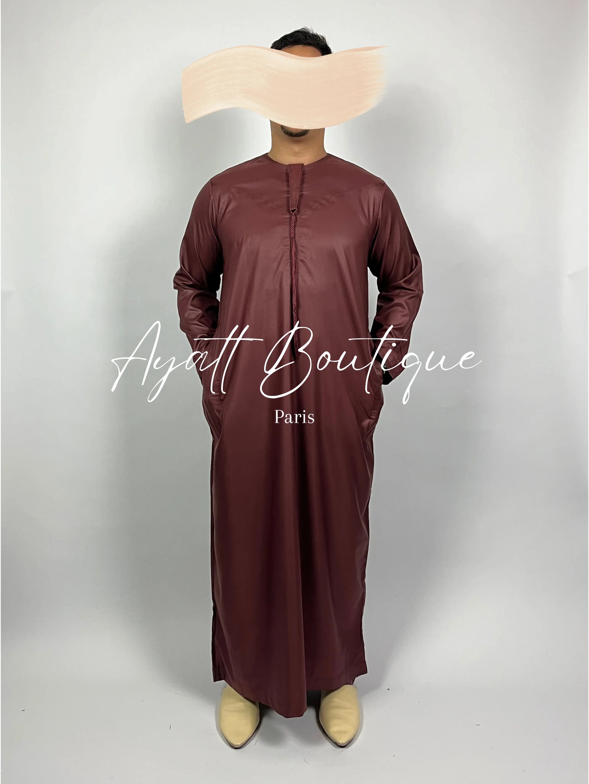 QAMIS KARIM BORDEAUX (AVEC PANTALON) Ayattboutique