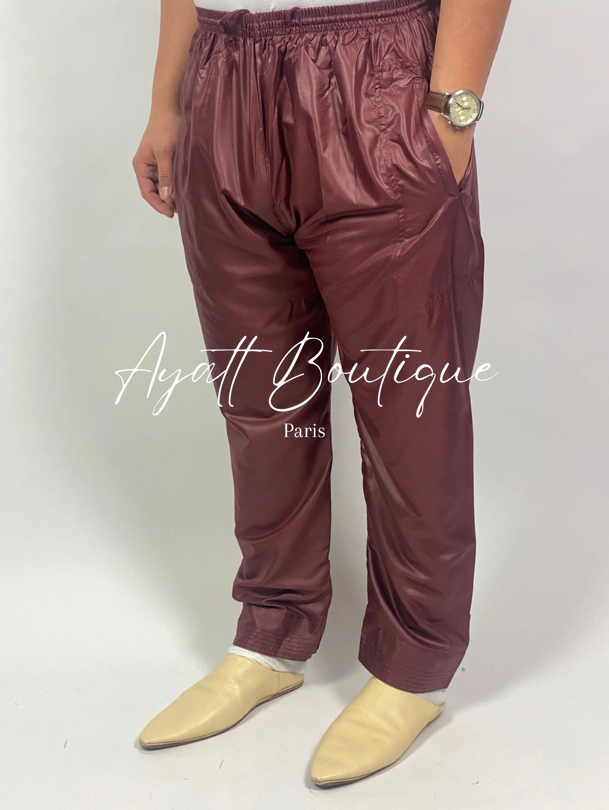 QAMIS KARIM BORDEAUX (AVEC PANTALON) Ayattboutique