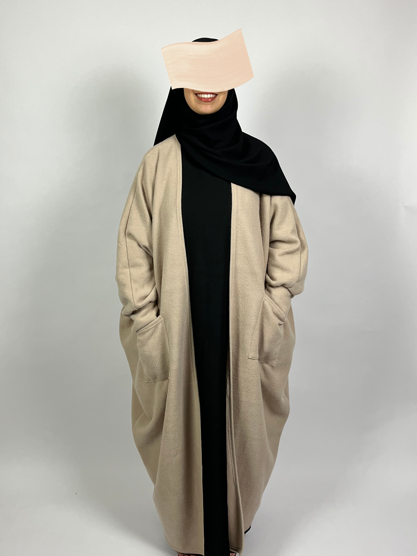 Abaya gilet Leïla beige Ayattboutique