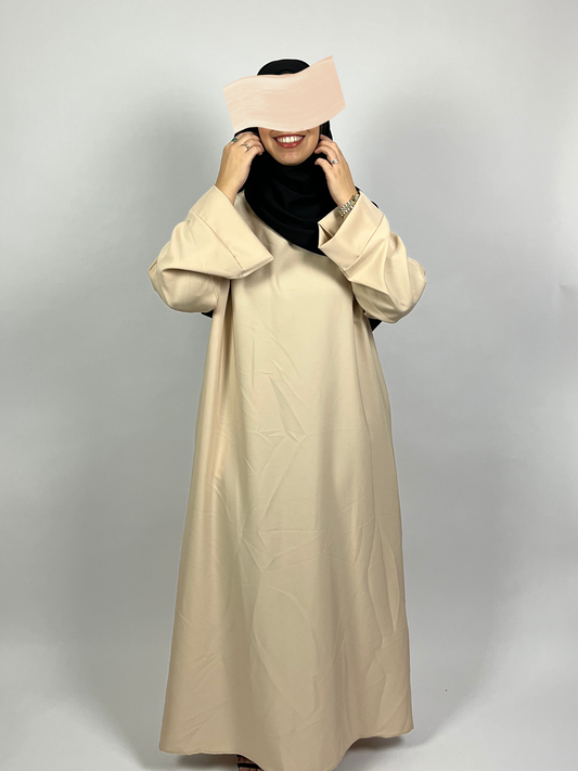 ABAYA NADIA BLANC CASSE