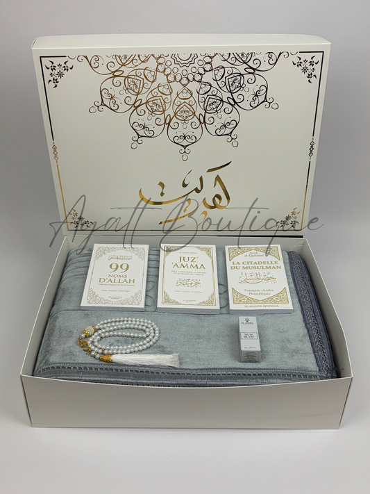 COFFRET KHADIJA GRIS-BLANC