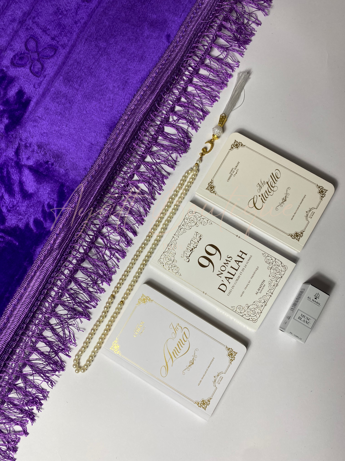 COFFRET KHADIJA VIOLET-BLANC Ayattboutique