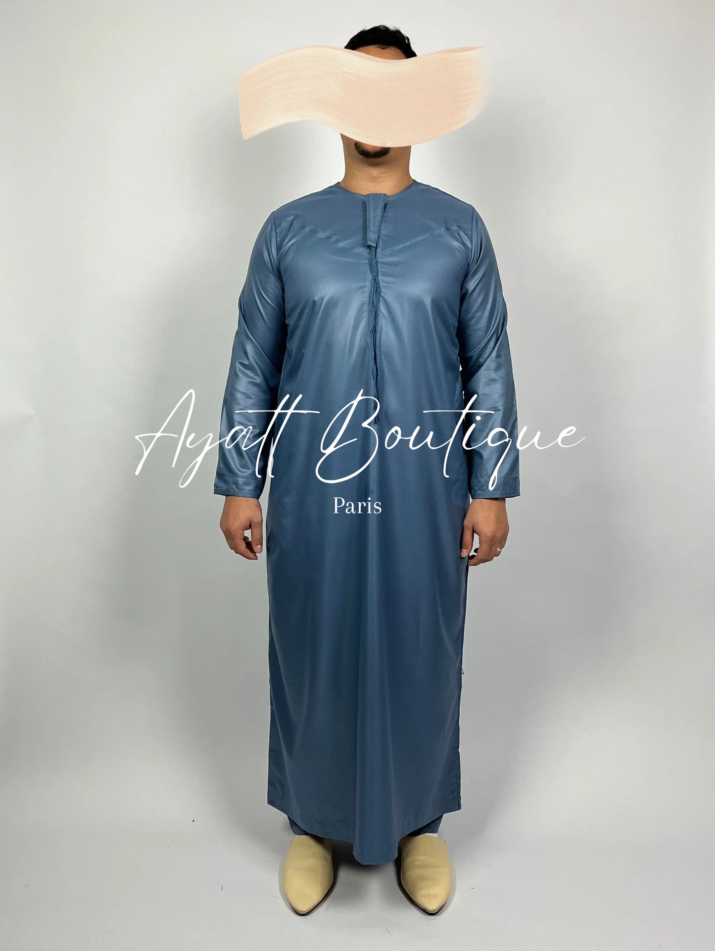 QAMIS KARIM BLEU (AVEC PANTALON) Ayattboutique