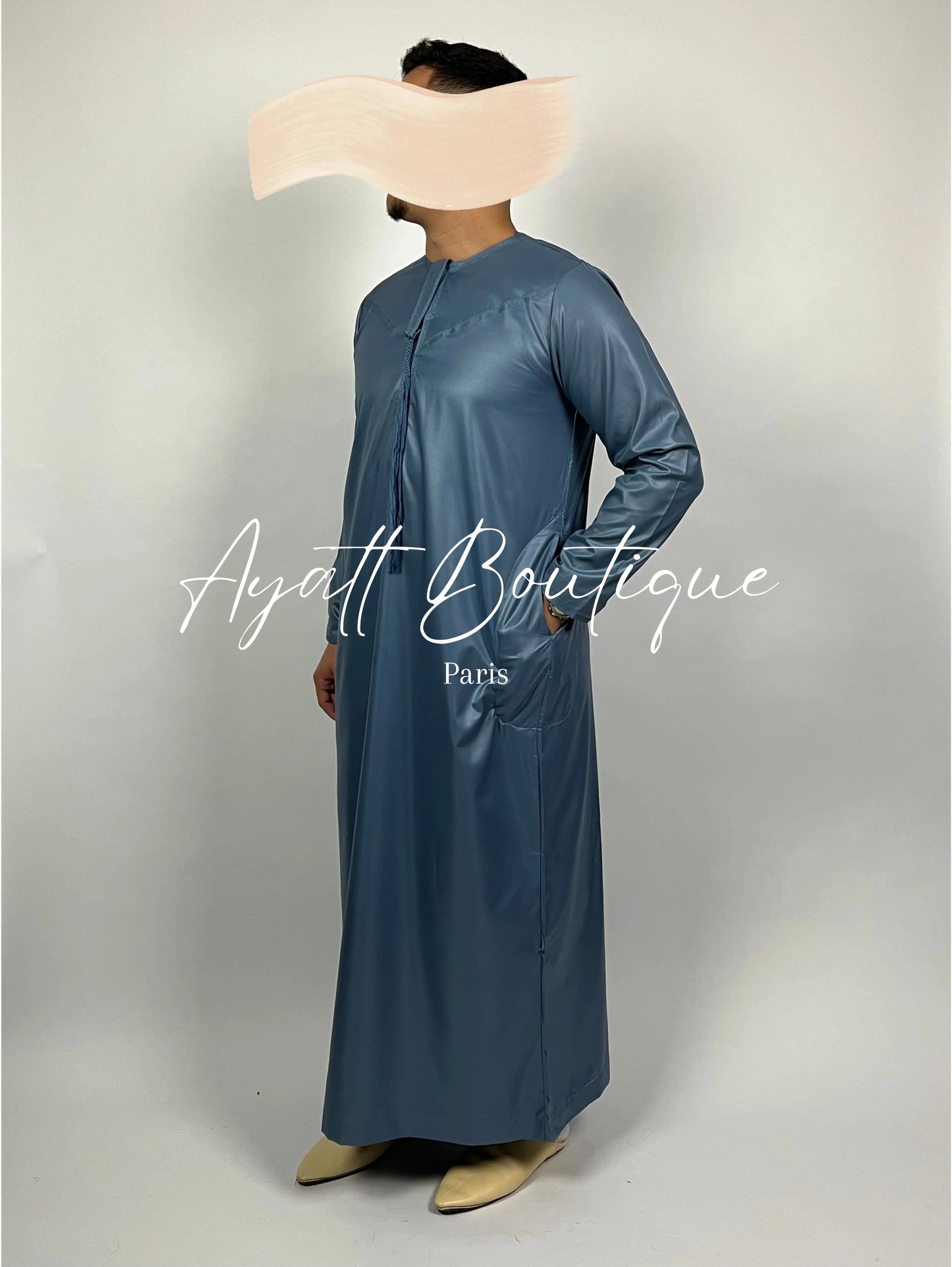 QAMIS KARIM BLEU (AVEC PANTALON) Ayattboutique