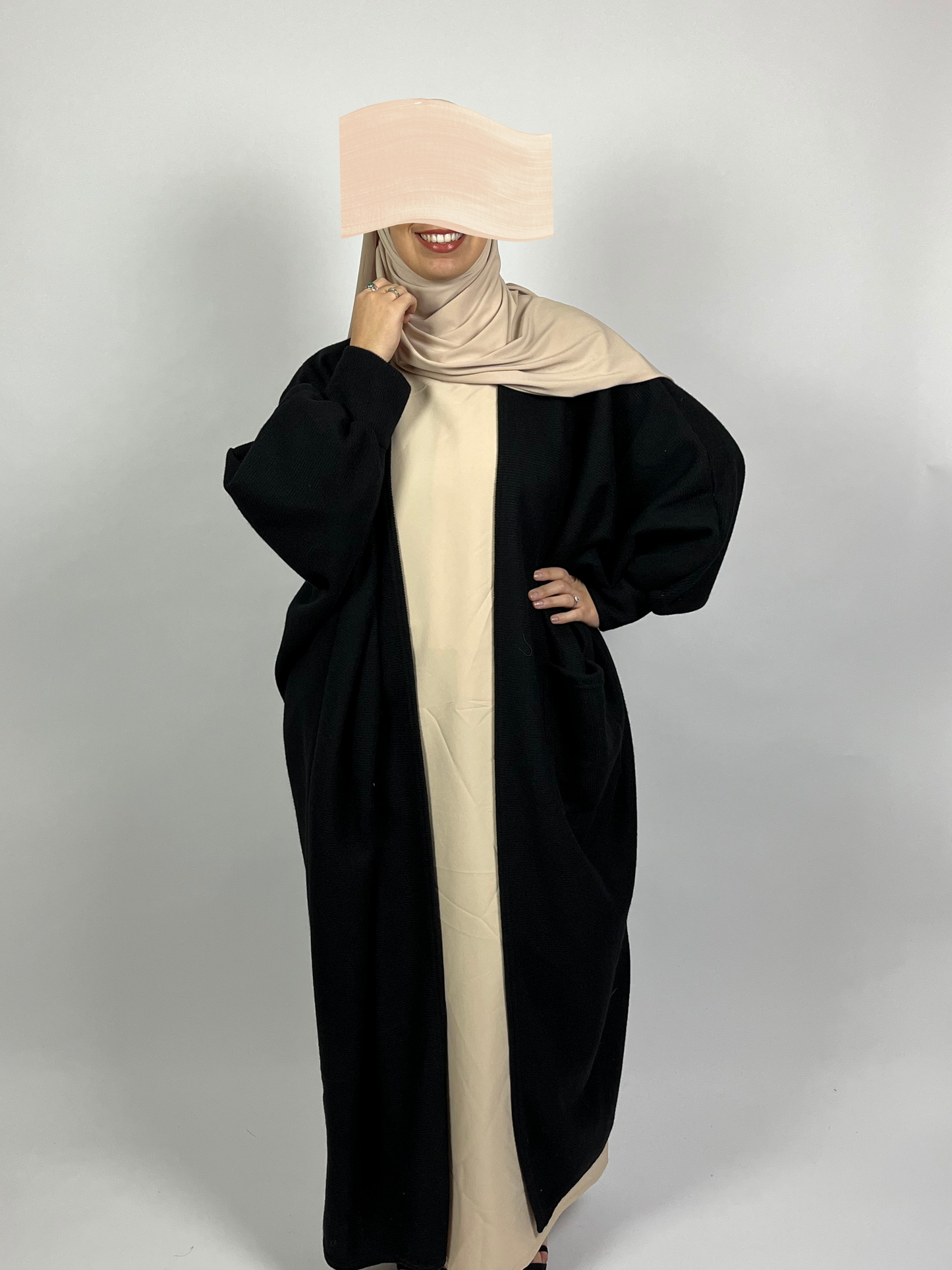 Abaya gilet Leïla noir Ayattboutique