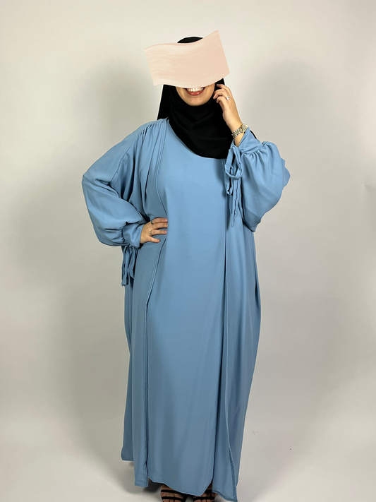 ABAYA 2 PIÈCES NAÏLA BLEU