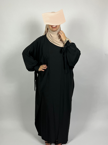 Abaya Noire 2 Pièces - Abaya Élégante - Ayattboutique