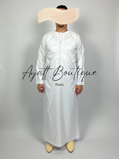 QAMIS KARIM BLANC (AVEC PANTALON) Ayattboutique