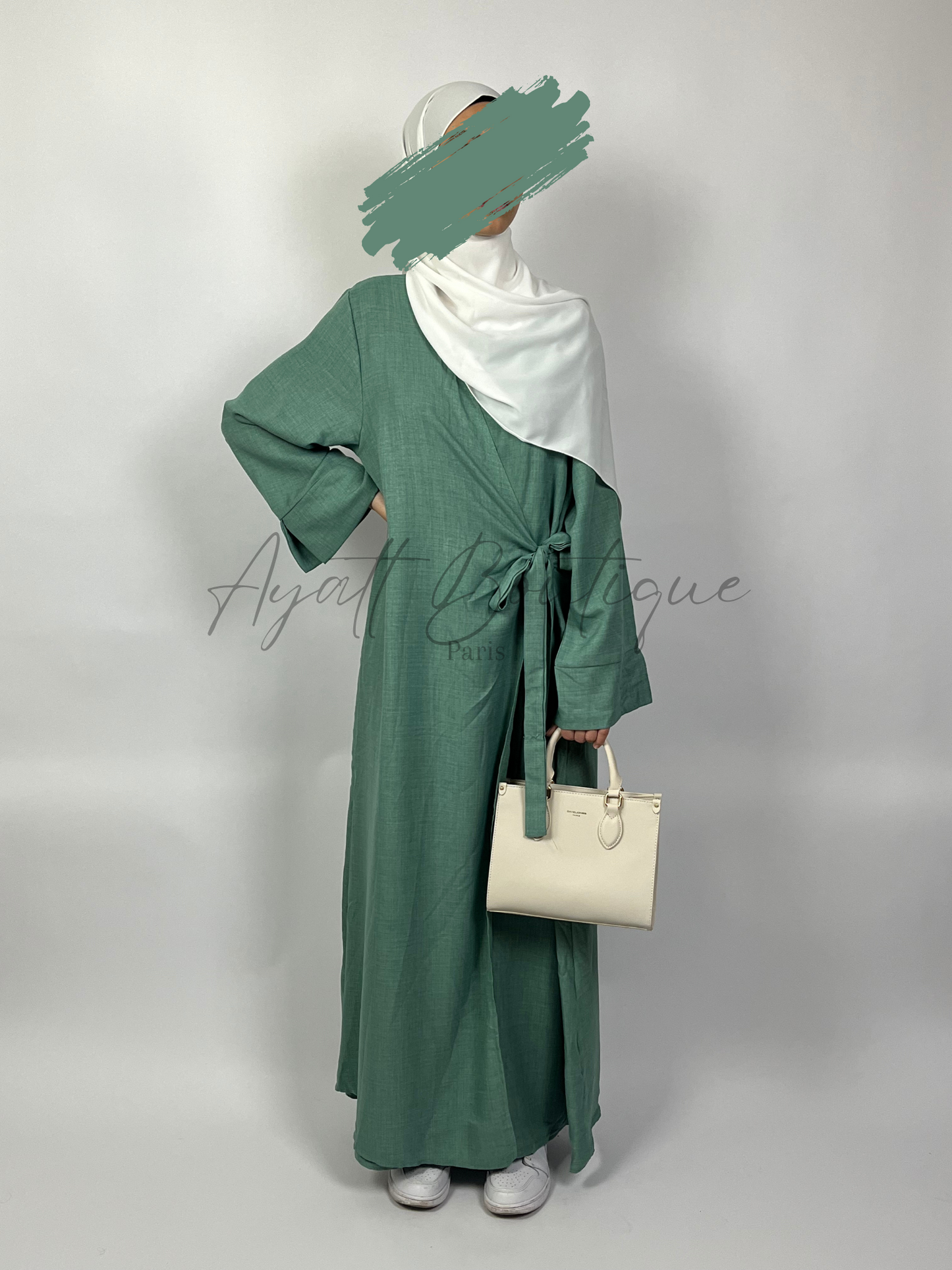 ABAYA JOULIA VERT D'EAU Ayattboutique