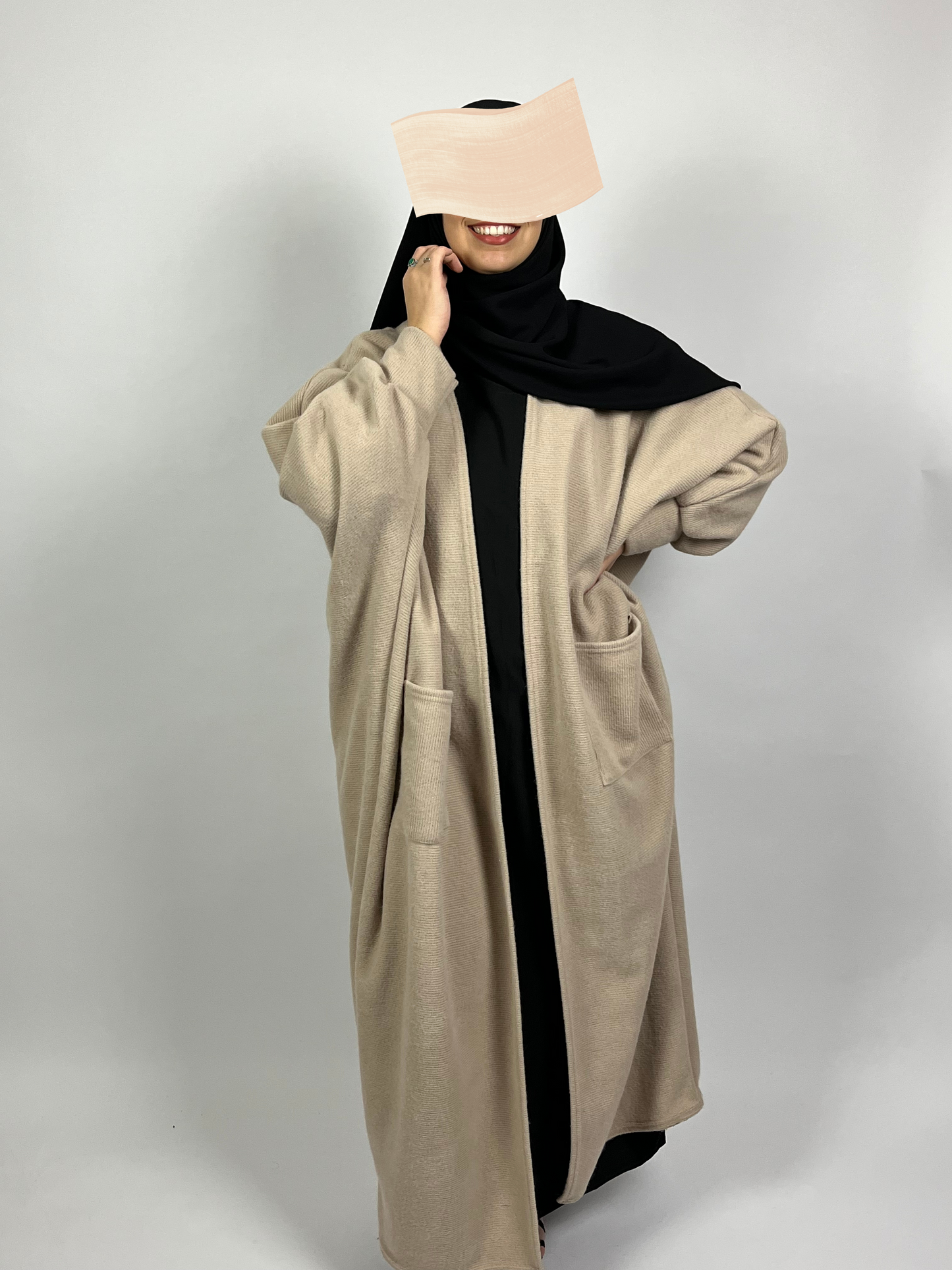 Abaya gilet Leïla beige