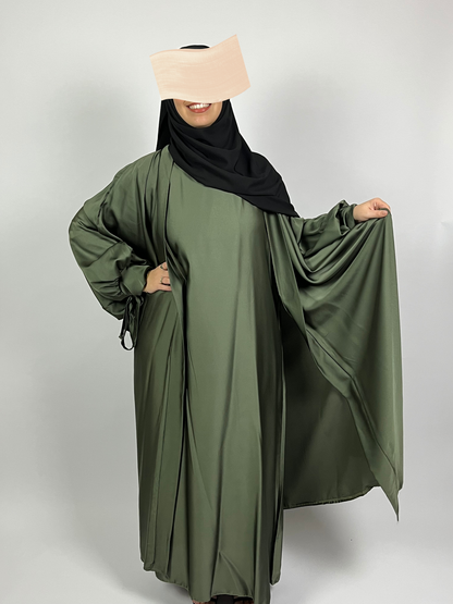 ABAYA 2 PIÈCES SAFIA VERT KAKI