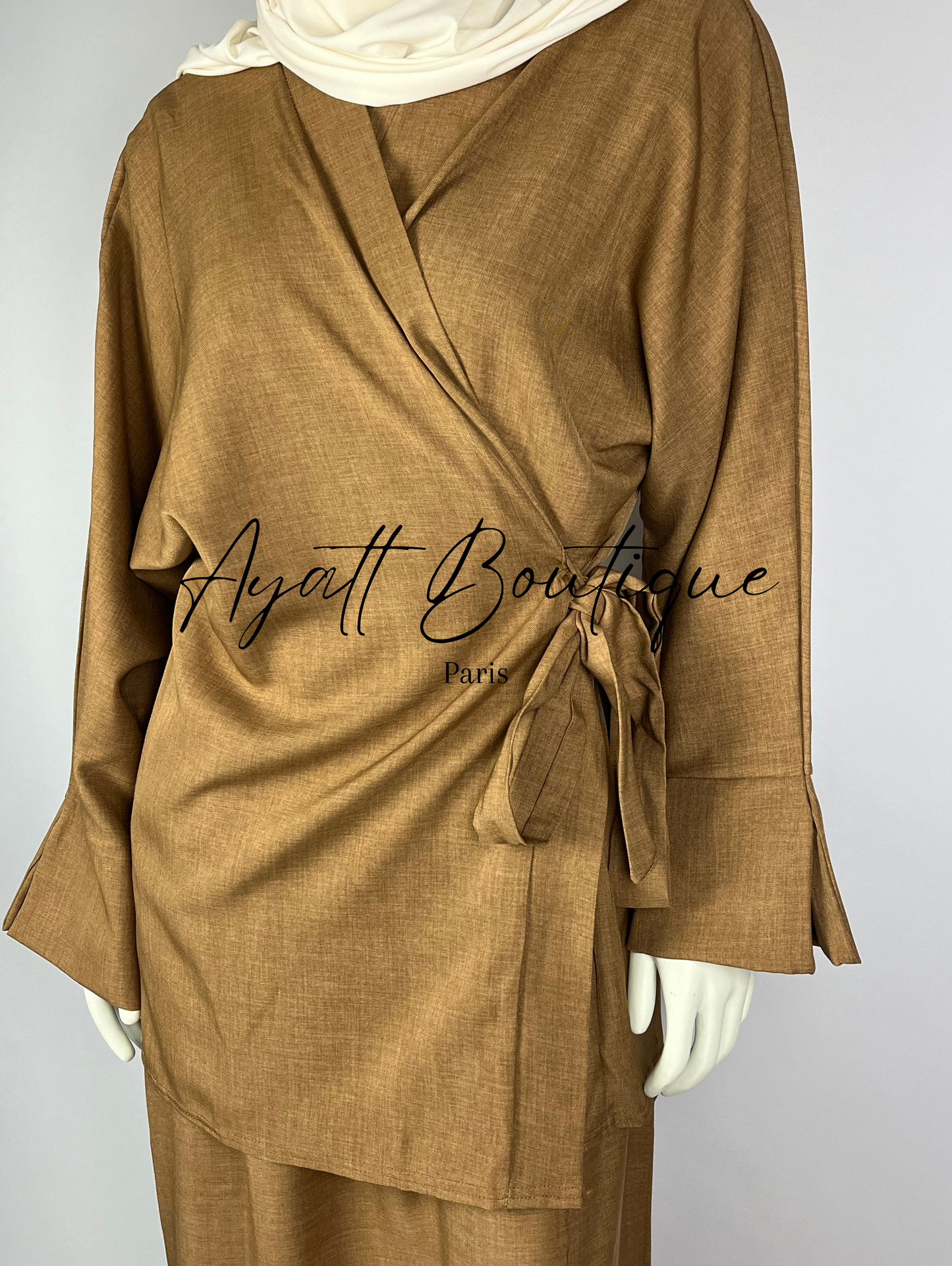 Abaya en Caramel - Abaya 2 Pièces - Ayattboutique