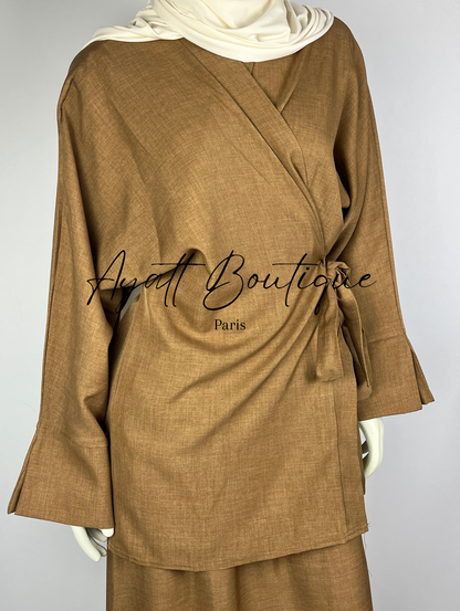 ABAYA 2 PIECES LINA CARAMEL