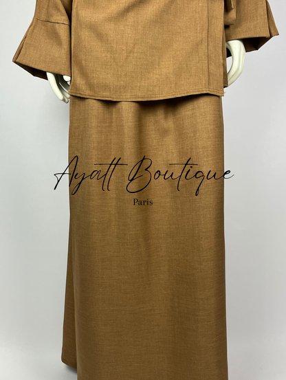 Abaya en Caramel - Abaya 2 Pièces - Ayattboutique