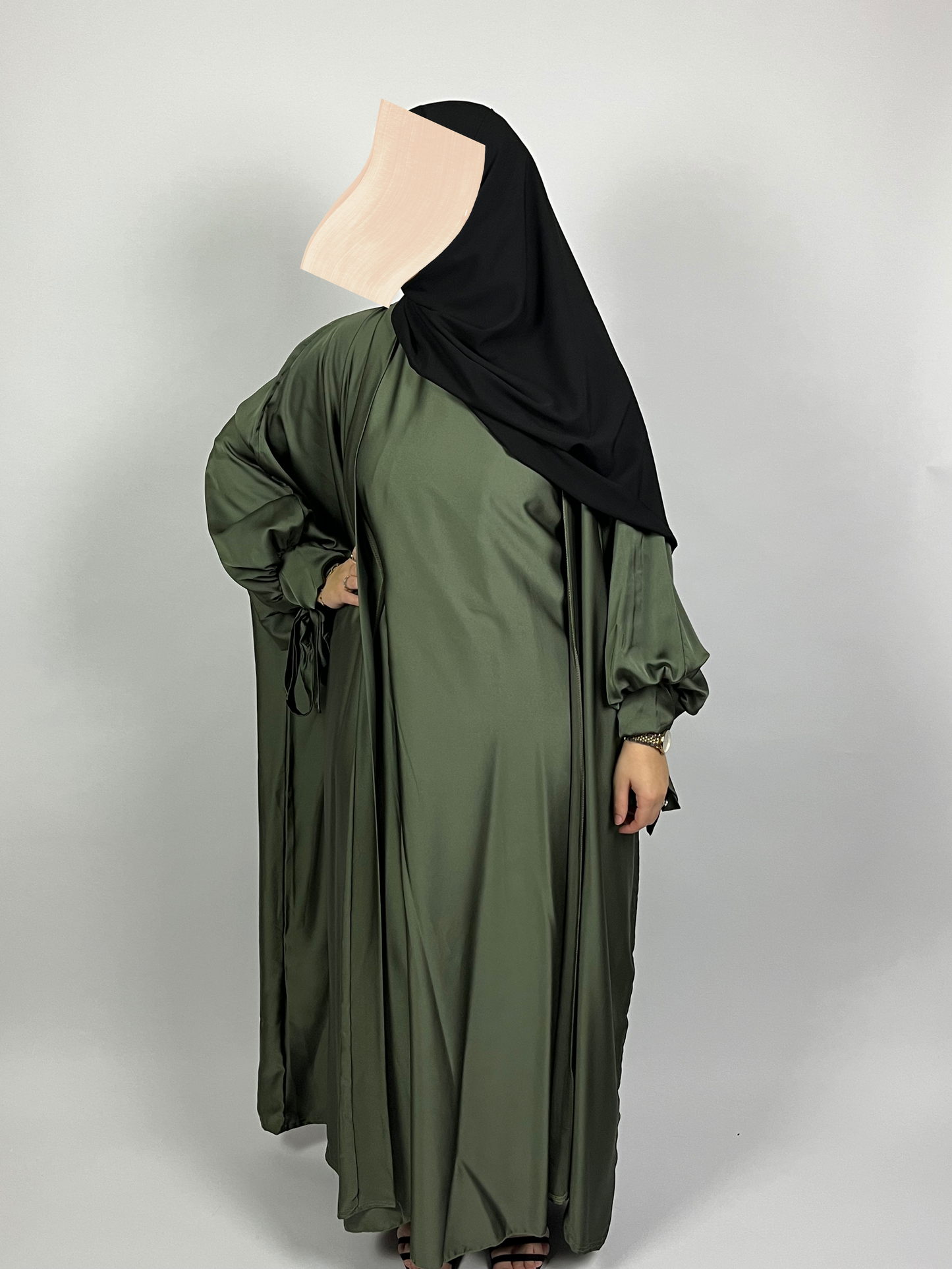 ABAYA 2 PIÈCES SAFIA VERT KAKI