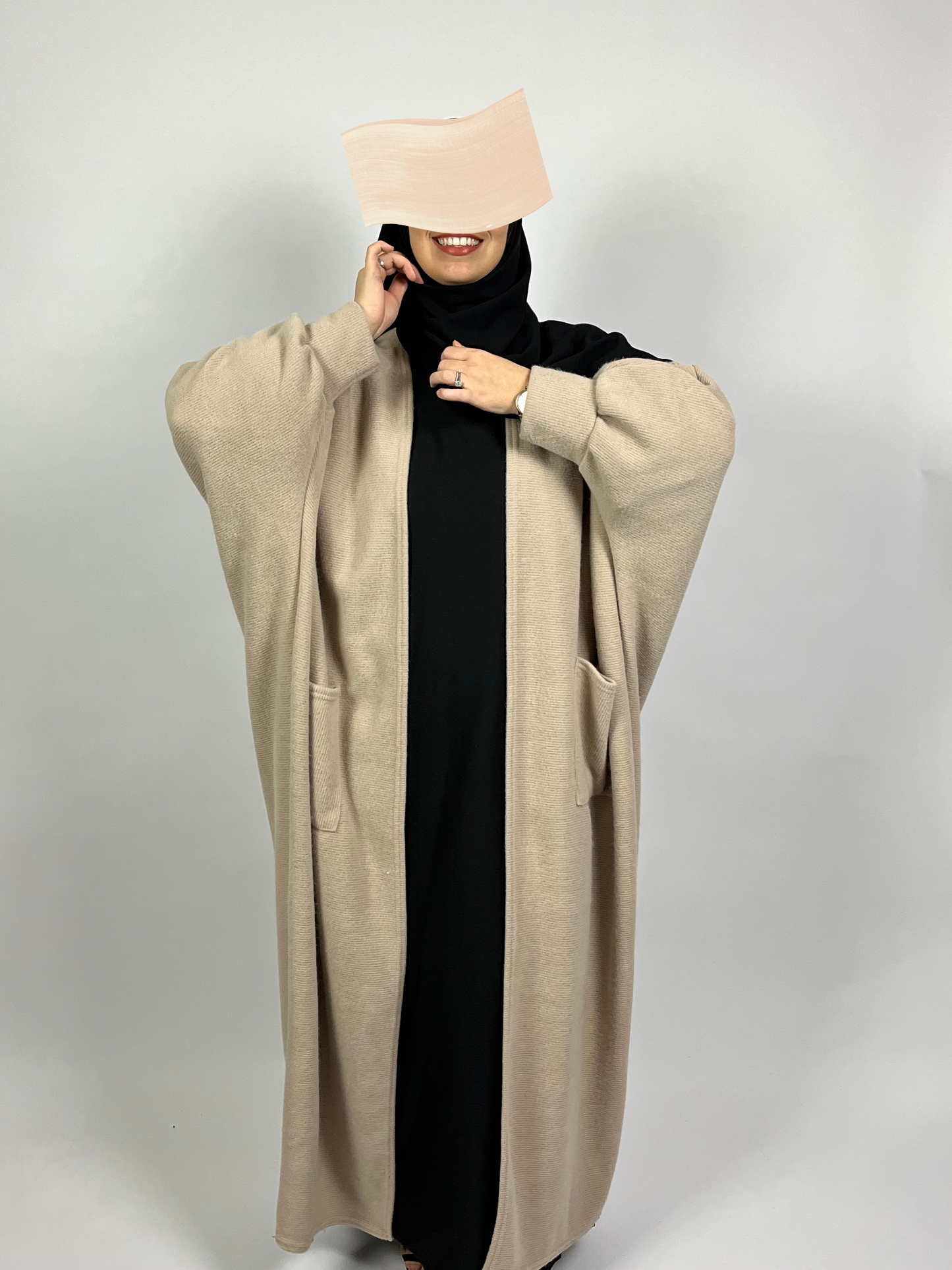 Abaya gilet Leïla beige