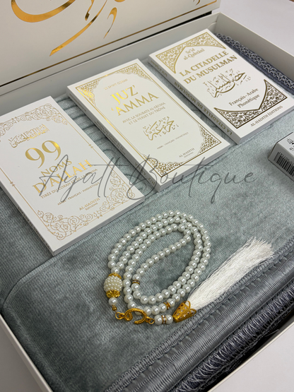 COFFRET KHADIJA GRIS-BLANC