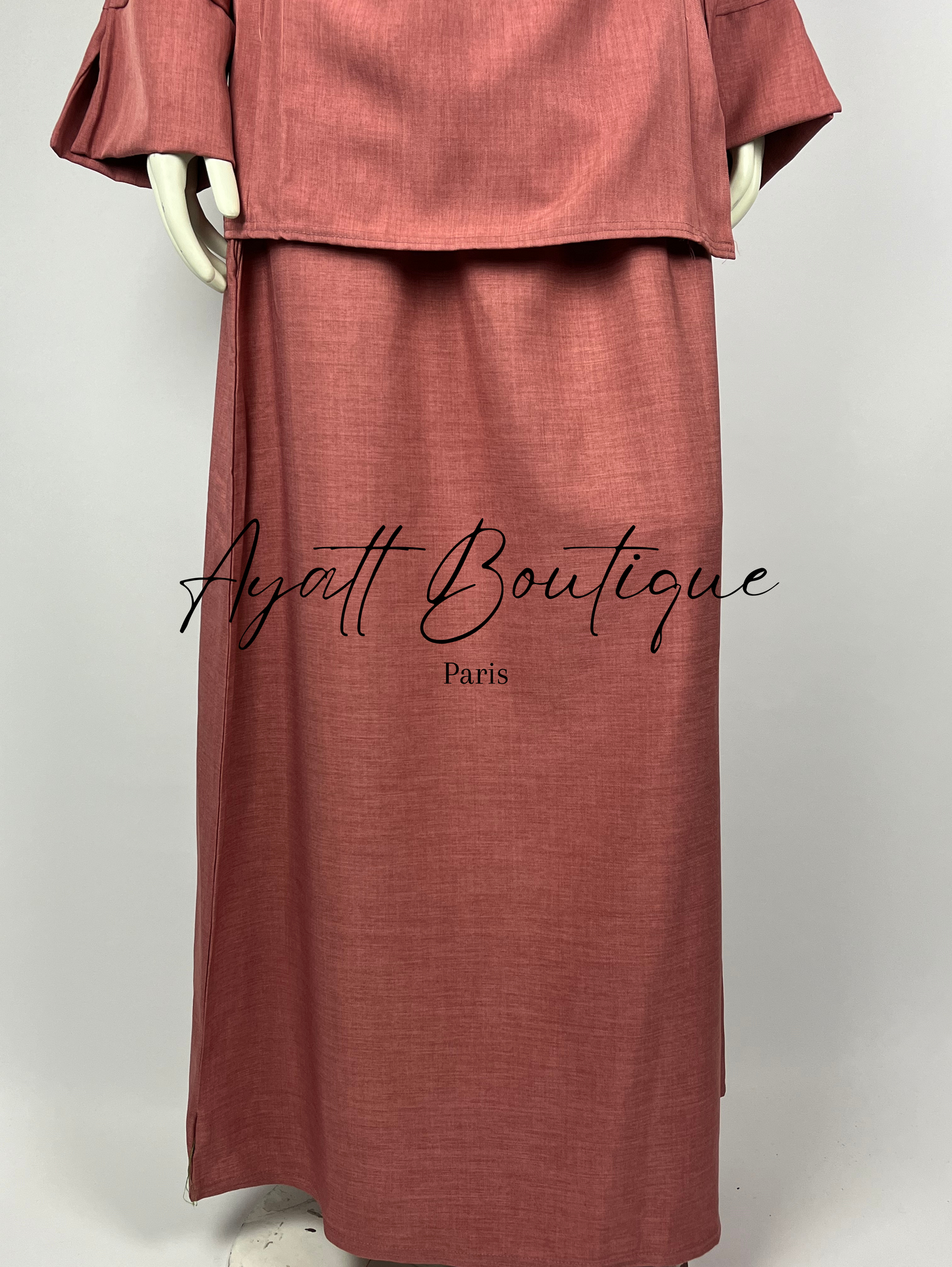 Abaya Rose Élégante - Abaya 2 Pièces - Ayattboutique