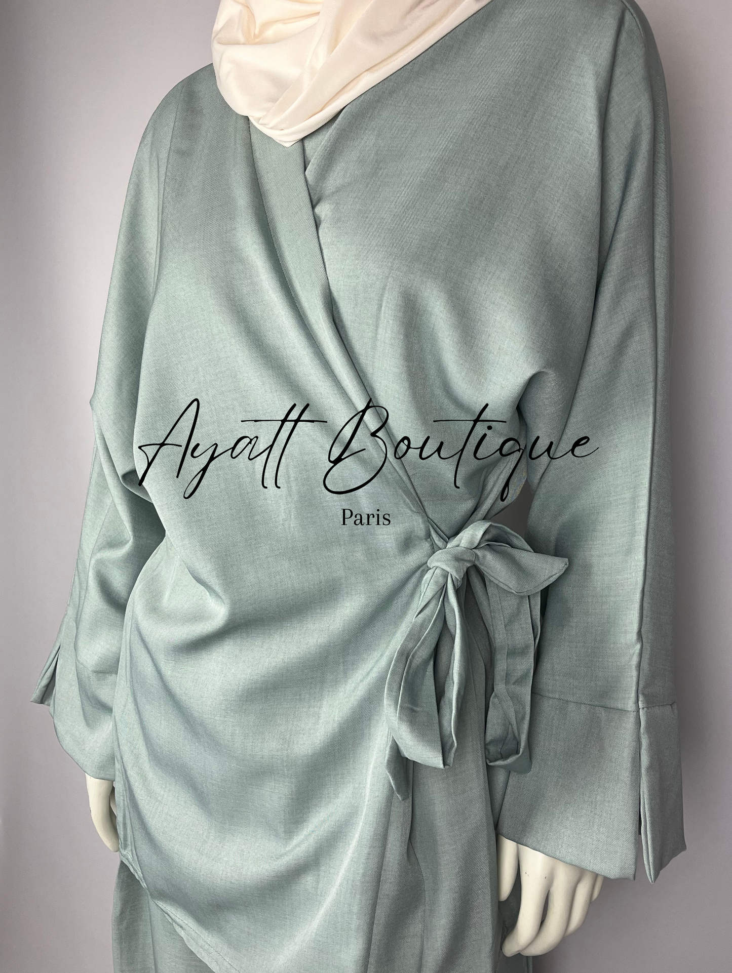 Robe Longue Femme - Abaya Vert D'eau - Ayattboutique