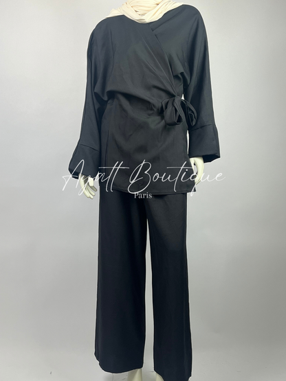 ABAYA 2 PIECES NAWEL NOIR (PANTALON)