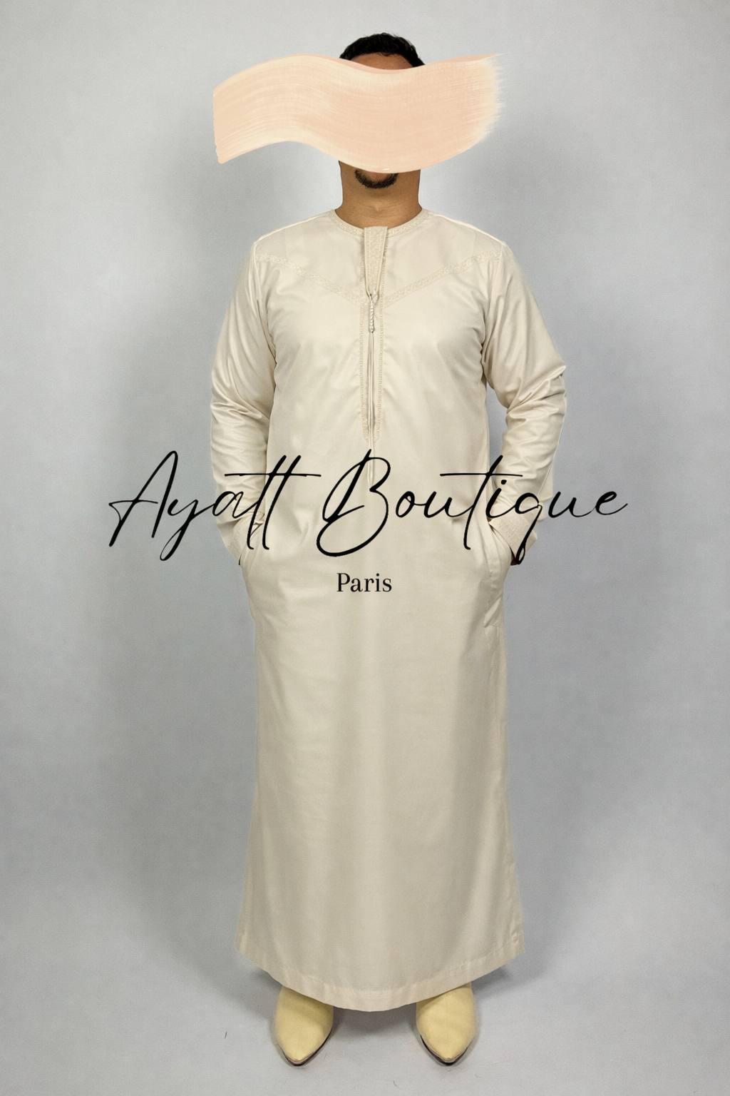 QAMIS KARIM BEIGE (AVEC PANTALON)