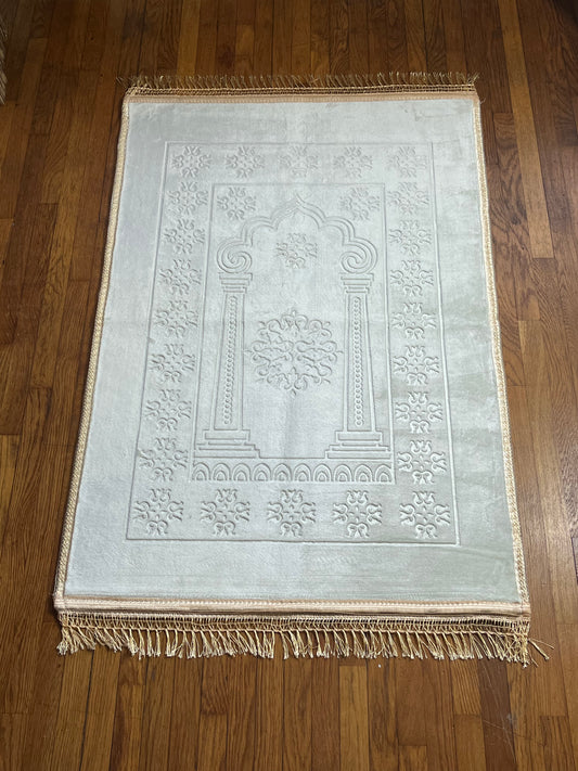 Tapis de prière blanc cassé