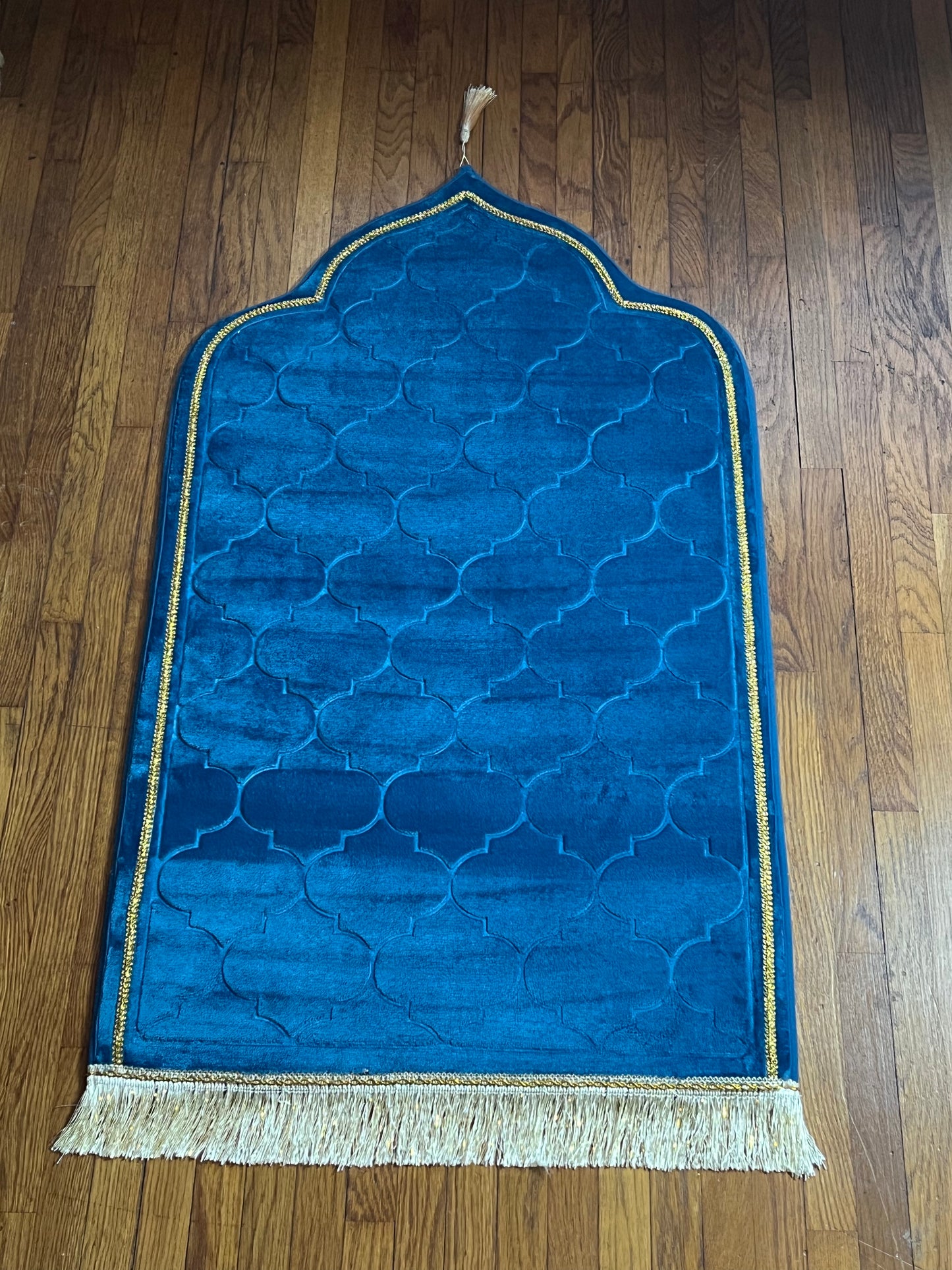 Tapis de prière épais en flanelle molletonné bleu Ayattboutique