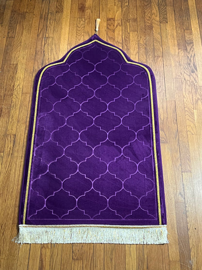 Tapis de prière épais en flanelle molletonné violet