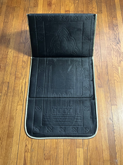 TAPIS DE PRIERE AVEC DOSSIER NOIR Ayattboutique