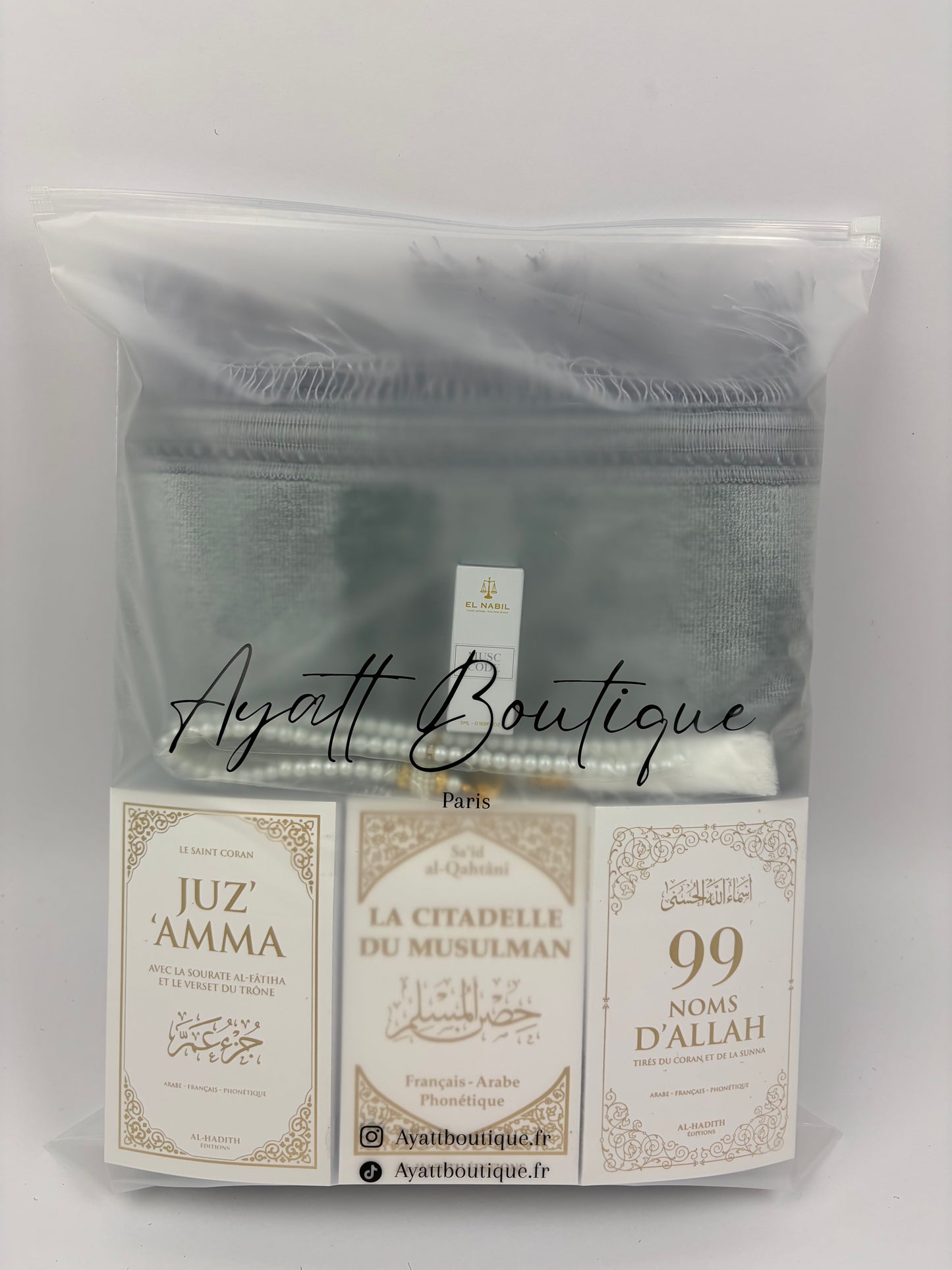 COFFRET KHADIJA GRIS-BLANC