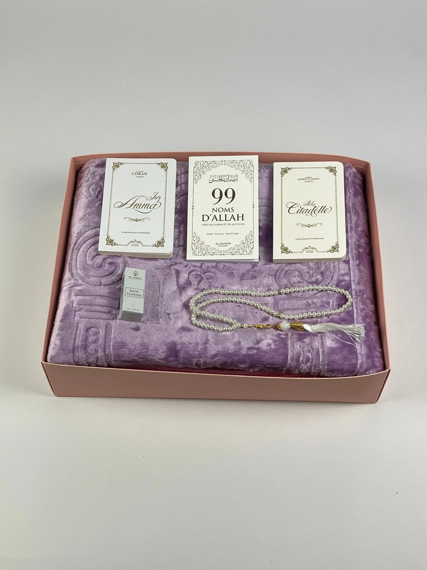 COFFRET KHADIJA MAUVE-BLANC Ayattboutique