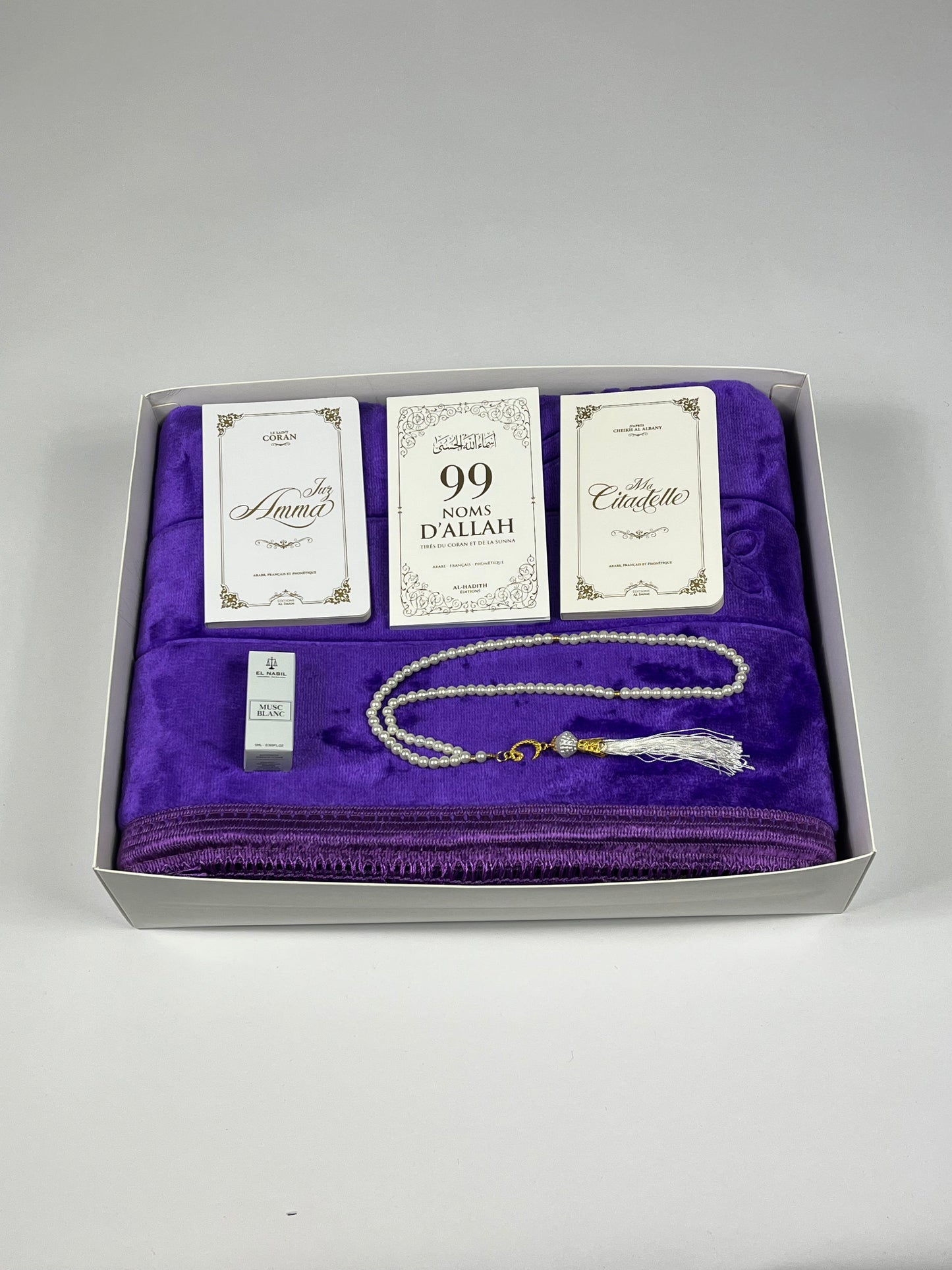 COFFRET KHADIJA VIOLET-BLANC Ayattboutique