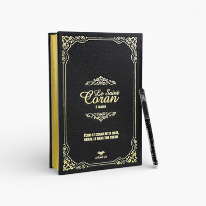 Le Saint Coran à tracer Noir + Stylo gommable