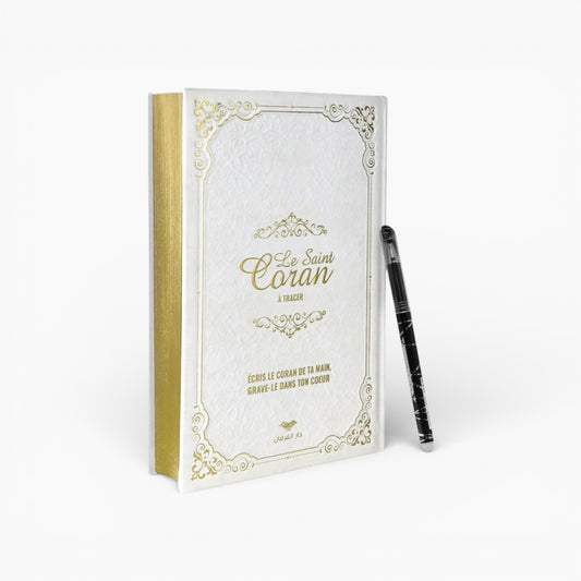 Le Saint Coran à tracer Blanc + Stylo gommable
