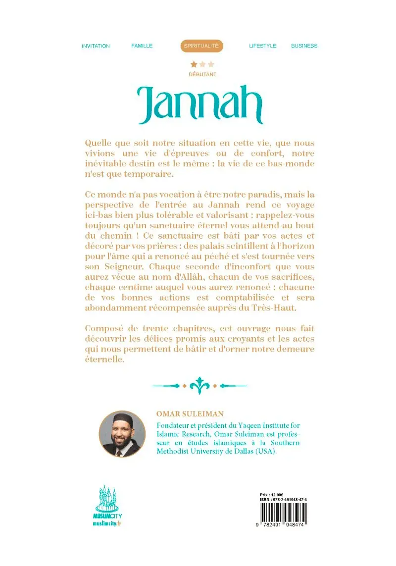 Jannah : 30 aperçus des délices du Paradis - Omar Suleiman - MuslimCity Ayattboutique