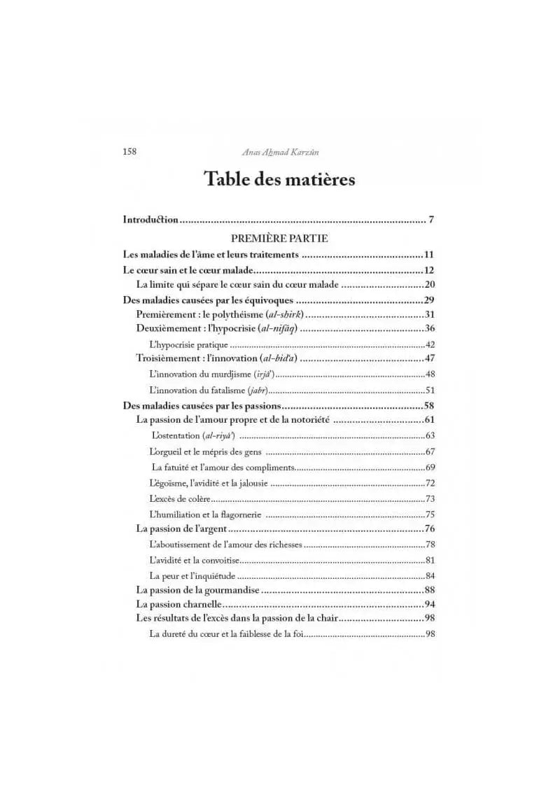 Les maladies de l'âme - Symptômes, causes et remèdes - Anas Karzûn - Al-Hadîth Ayattboutique