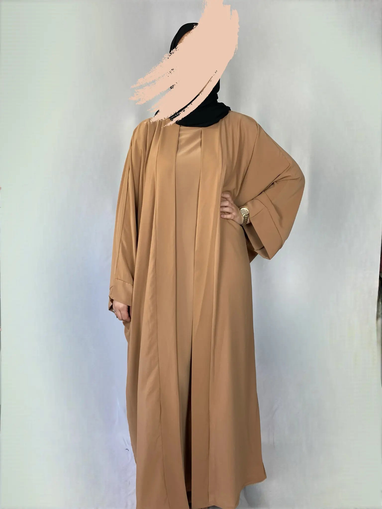 Abaya Hind 2 Pièces - Abaya Caramel - Ayattboutique