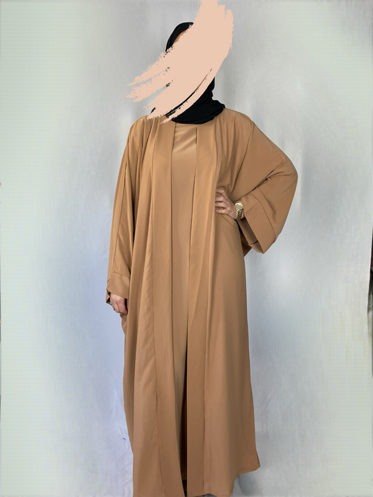 ABAYA 2 PIECES HIND CARAMEL