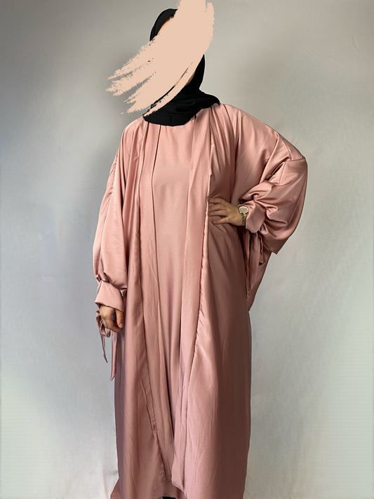 ABAYA 2 PIÈCES SAFIA ROSE GLACE